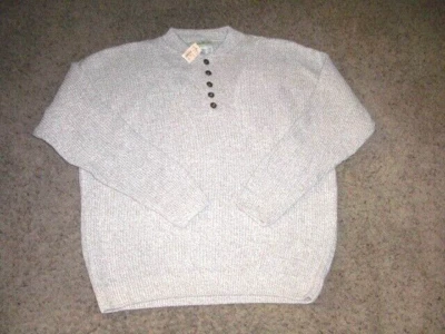 Suéter EDDIE BAUER Tostado Grueso Algodón Henley Botón Cuello Estilo XL NUEVO CON ETIQUETAS Foto 1 de 4