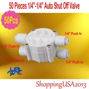 50 pc Auto Shut Off Valve Push In 1/4-1/4 Quick Connect Water Filter RO System - Picture 1 of 7
