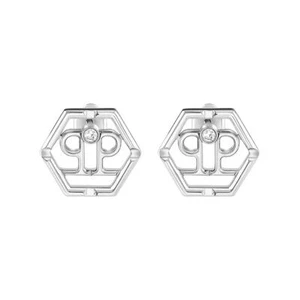 Philipp Plein Pendientes Mujer Acero Inoxidable Plata Hexágono PJ2AA02EU - Imagen 1 de 6