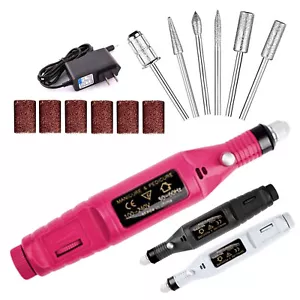 Mini Handheld Toe Nail Grinder W/6 Bits For Thick Toenails Set Manicure&Pedicure - Picture 1 of 13