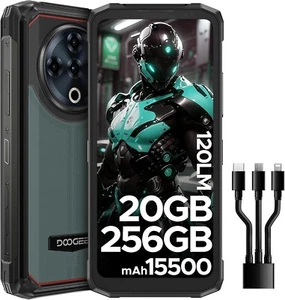 DOOGEE Fire6 Power 15500mAh Rugged Smartphone, 120LM Dual Light Flashlight, 20GB - Picture 1 of 8