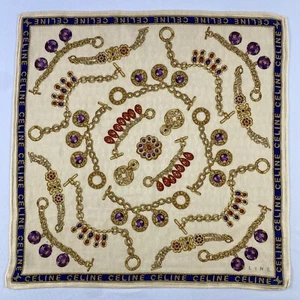 Vintage Celine Handkerchief Neckerchief Bandana Pocket Square - Picture 1 of 5