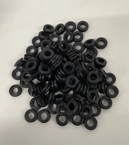 Schwarz Gummi Kabel offene Tüllen - 9,6 mm Innendurchmesser 100 - Bild 1 von 3