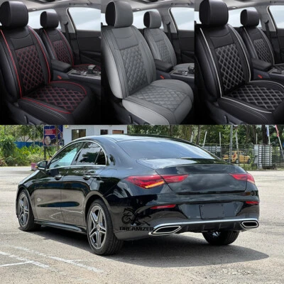 For Mercedes Benz CLA 180 200 250 Leather Car Seats Covers Seat Full Set Cushion Foto 1 de 4