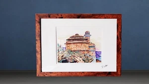 Framed A3 original Fictional Art- Star Wars, Jabba The Hutts Palace - Picture 1 of 4