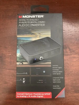 Monster Digital/Analog Audio Converter • Optical SPDIF or Toslink (New In Box) - Image 1 of 4