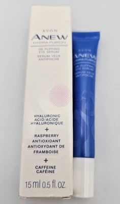 Anew Hydra Fusion Avon .5 fl. oz. Raspberry De-Puffing Eye Serum Hyaluronic New - Image 1 of 4