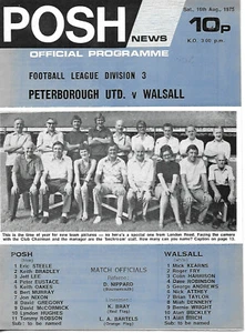 PETERBOROUGH UTD V WALSALL 16 AUG 1975 DIV 3 VGC - Picture 1 of 1