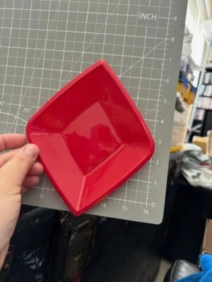 Card Night 6 Inch Red Plastic Tray Diamond Casino Vegas Party Tableware New!!! - Image 1 of 2