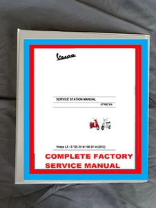 2012 Vespa LX Scooter motorcycle workshop service manual binder 677662 - Picture 1 of 5