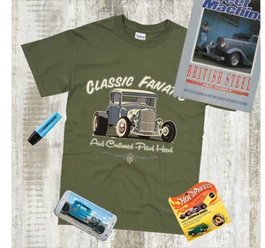 Hot Rod T-Shirt Vintage Ford Auto Classica Regalo Top Benzina - Foto 1 di 11