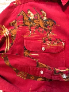 Polo Ralph Lauren Equestrian Cowboy Patchwork Western Southwestern Aztec Shirt - Picture 1 of 13