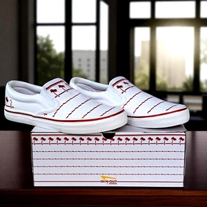 In-N-Out Burger Slipper Canvas Schuhe weiß Turnschuhe neu Karton Herren Größe 10 - Bild 1 von 13