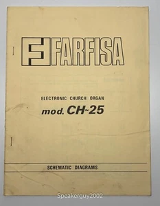 Manual esquemático de servicio de órgano de iglesia Farfisa original -- CH-25 - Imagen 1 de 1