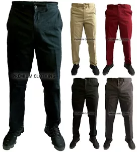 Mens BHS by Debenhams Chino Pants Regular Flat Front Casual Cotton Trousers - Picture 1 of 11