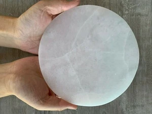 Polished Selenite Circle Charging Plate for Crystal Cleansing, Size 3", 4" & 6" - Picture 1 of 40