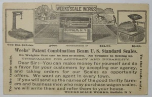 Farmer plowing on 1895 1c UX postal card for Weeks Scale Works, Buffalo, NY. - Picture 1 of 2