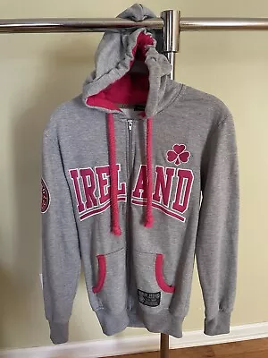 Dublin Designs Varsity Collection Ireland Girl’s Size Small Hoodie Gray & Pink - Image 1 of 4