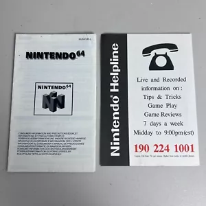 Nintendo 64 N64 Console Instruction Booklet Consumer Information + Helpline Card - Picture 1 of 2