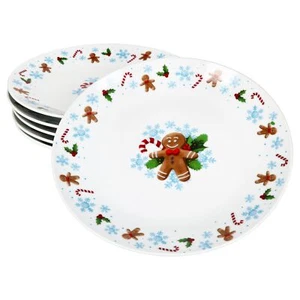6x Candyman Kuchenteller Porzellan 6 Personen Dessert-Teller Weihnachten eisblau - Bild 1 von 5