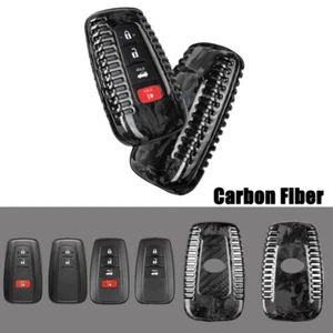 Carbon Fiber Car Key Case Cover For Toyota RAV4 Camry Prius GT86 Corolla C-HR - Picture 1 of 7