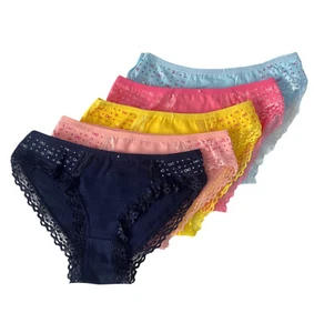 LOT 5 Women Bikini Panties Brief Floral Lace Underwear Size M L XL (F302) - Picture 1 of 6
