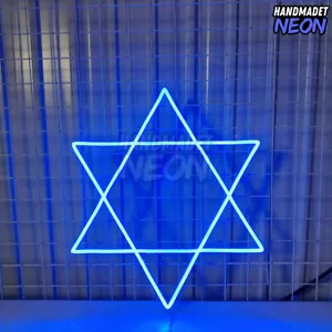 Jewish Star Of David Led Sign Home Bar Wall Decor - 20inch Size - Picture 1 of 4