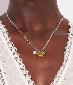 *COACH* ~ Bumble-Bee Adjustable Charm Necklace ~ (CI885)  Silver