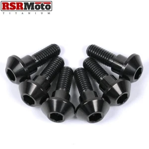 Yamaha R1 Titanium Rear Disc Rotor Bolts, 1998-2003, 4XV 5JJ 5PW, Black - Picture 1 of 3