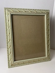 Bilderrahmen 10x13 Antik Weißgold Band Gips Gravur Vintage - Bild 1 von 16
