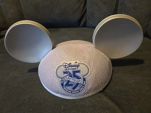 Disney Store 25th Anniversary Mickey Mouse Hat Ears Disney Park Silver Gray - Picture 1 of 4