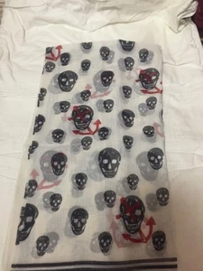 Beauty Skull wrap Scarf New Fashion Shawl lady women chiffon silk NWOT - Picture 1 of 4