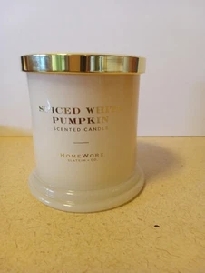Homeworx Slatkin + Co SPICED WHITE PUMPKIN Scented 8 oz Candle With Lid NEW - Picture 1 of 4