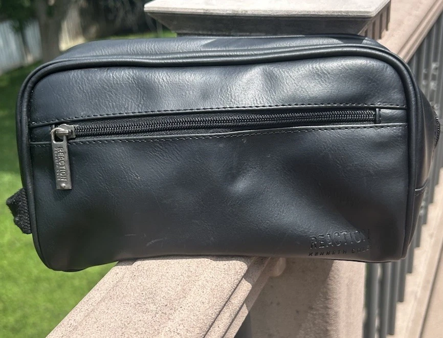 KENNETH COLE REACTION Hombres Negro Estuche de Viaje Afeitado Kit de Aseo Bolsa Bolsa Foto 1 de 4