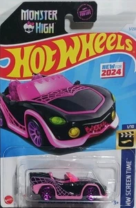 2024 Hot Wheels MONSTER HIGH Ghoul Mobile - Screen Time - Spiderwebs - Pink -🕸️ - Bild 1 von 5