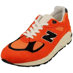 New Balance 990 Made In Usa Mens Fashion Sneakers in Orange Black - 9.5 US - Picture 1 of 8