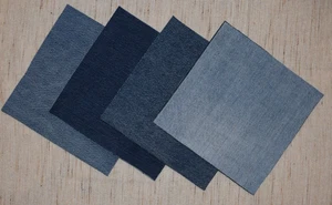 Denim Fabric Squares 10" Lot of 20 100% Cotton Blue Jean Quilt Craft Sew 10 inch - Picture 1 of 7