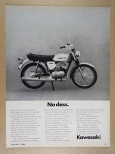 1969 Kawasaki 90 Motorcycle 'No class.' vintage print Ad - Picture 1 of 1
