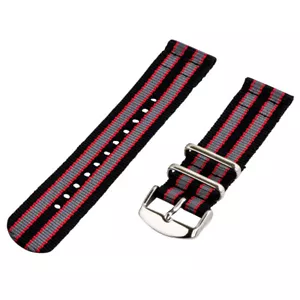2 Piece Classic NATO Striped Nylon Replacement Watch Band - Choose your size! - Picture 1 of 44