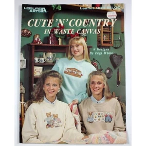 Leisure Arts Cute N Country In Waste Canvas Designs Leaflet 963 1990 - Picture 1 of 3