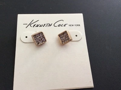Aretes Kenneth Cole tono dorado con cristales transparentes - nuevos con etiquetas - $26 89F Foto 1 de 4