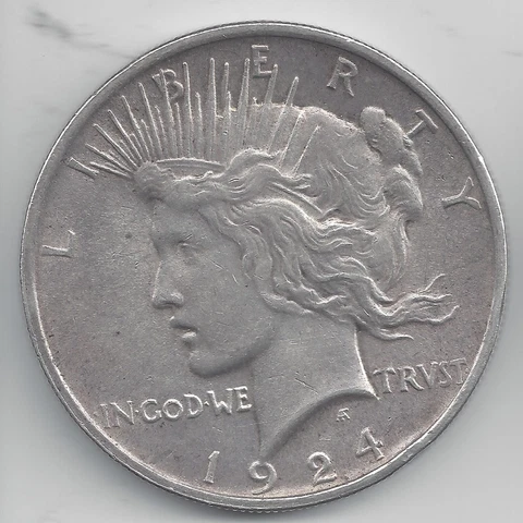 1924 Peace Silver Dollar VF+ Lot 168 Cover