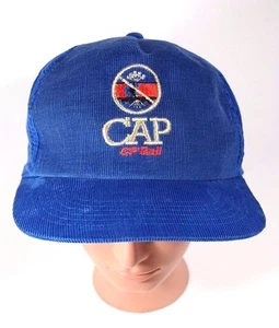 CP Rail CAP Hat Blue Corduroy Snapback Trucker Hat Cap Vintage Railway Railroad - Picture 1 of 11