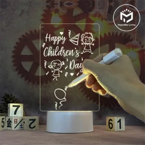 Note Board Creative Led Night Light USB Power Message Board With Pen Table Lamp - Picture 1 of 10