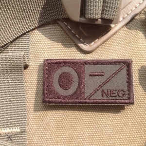 Military Blood Type O- Negative Tactical Army Embroidered Patch PATCHES - Picture 1 of 4