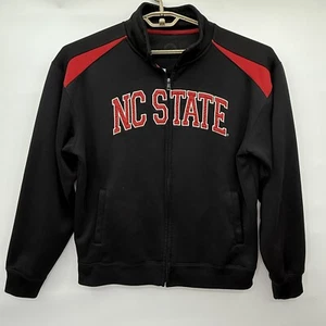 NC State Wolfpack Full Zip Long Sleeve Track Athletic Jacket Large Black - Picture 1 of 5