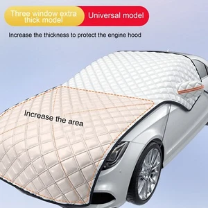 Universal Thicken Car Snow Proof Cover Anti-Frost Sunshade Large Hood Protection - Picture 1 of 7