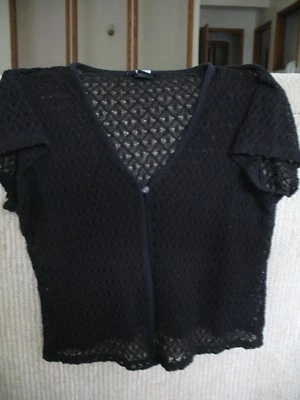 Suéter Studio 1940 Negro Tejido Manga Corta Talla Mediana Usado en Excelente Condición Foto 1 de 4