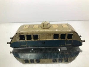 ROSSIGNOL AUTORAIL BUGATTI C-R90 TRAIN TIN TOY WINDUP -BLUE L23.0cm- FAIR - 393 - Imagen 1 de 9