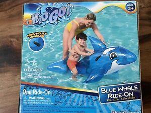BestWay Blue Whale Ride-On Swimming Pool Toy with Handles Brand New 62x37